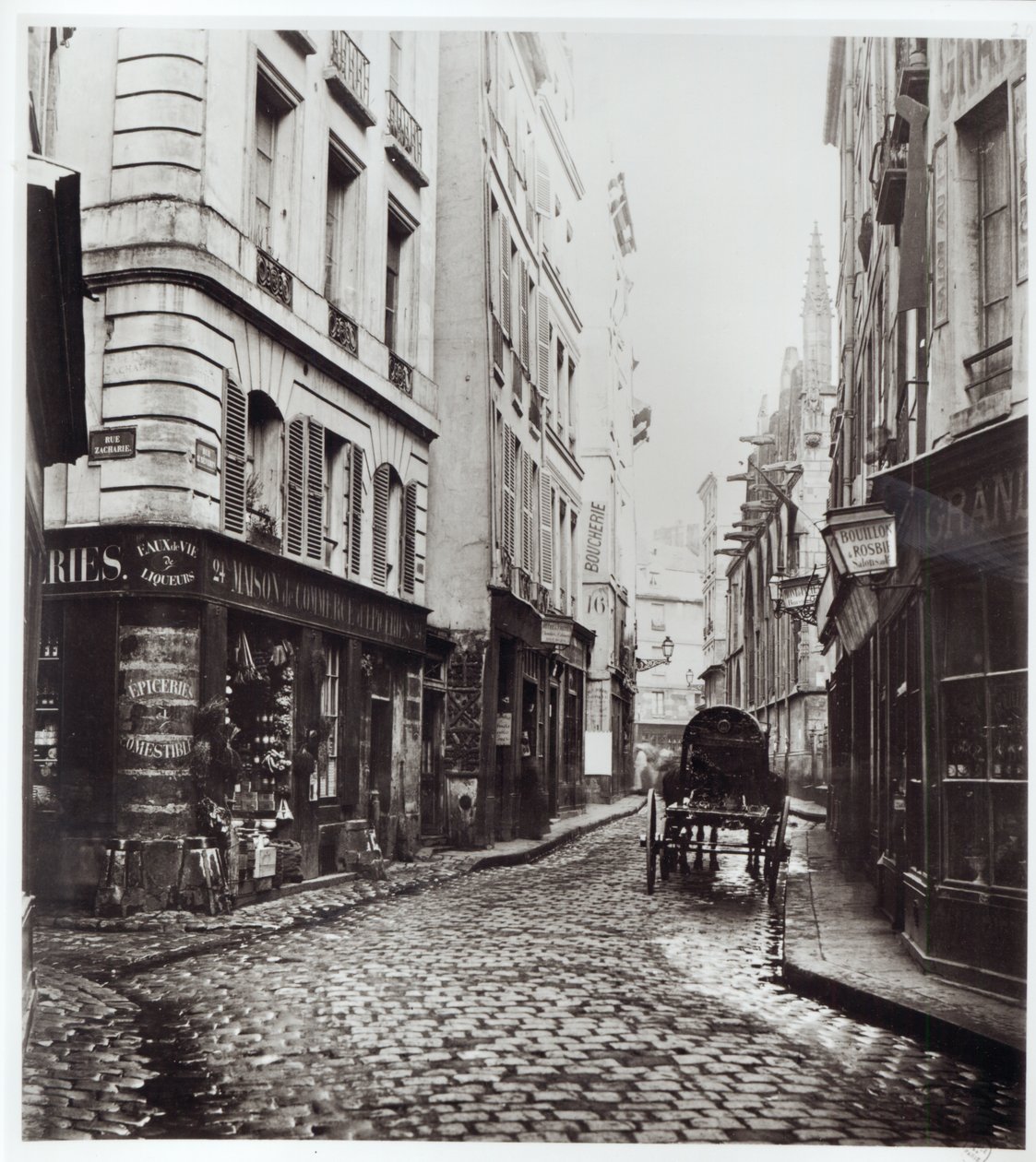 Rue Saint-Severin, a Rue de la Harpe-ról, Párizs, 1858-78 alkotó: Charles Marville