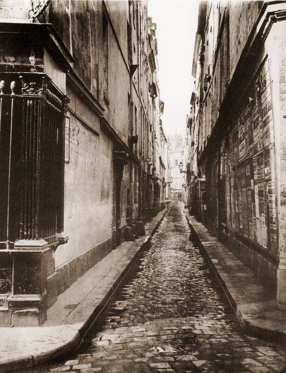 Rue Visconti Párizsban a rue de Seine-ről. 6. kerület. alkotó: Charles Marville