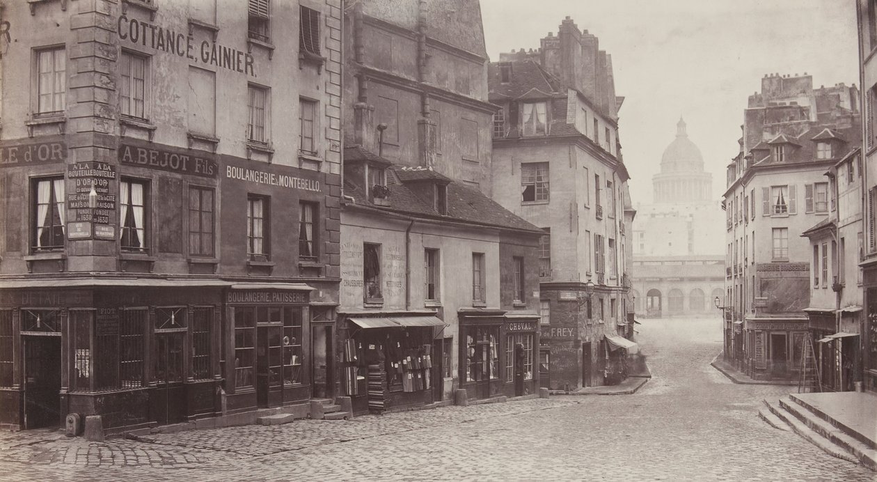 Rue du Haut-Pave Pantheon a távolban, 1865-69. alkotó: Charles Marville