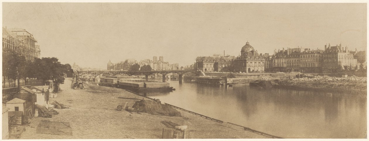 A Szajna a Pont du Carrousel felől a Notre Dame felé nézve,1853 (fénykép) alkotó: Charles Marville