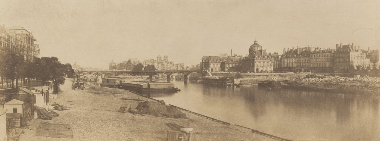 A Szajna a Pont du Carrousel felől, a Notre Dame felé nézve, 1853. alkotó: Charles Marville