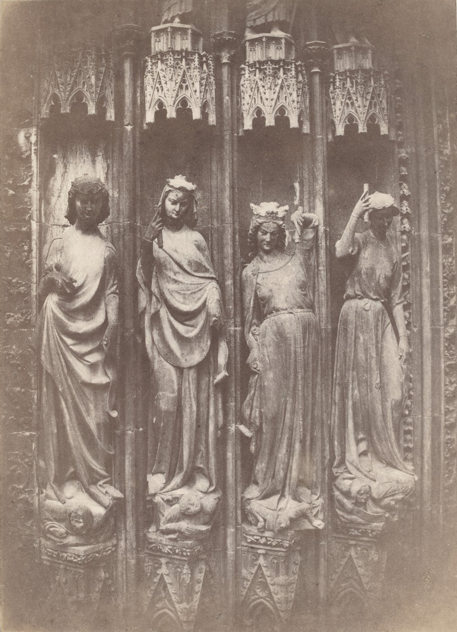 Az erények szétzúzzák a bűnöket, strasbourgi katedrális, 1853. alkotó: Charles Marville