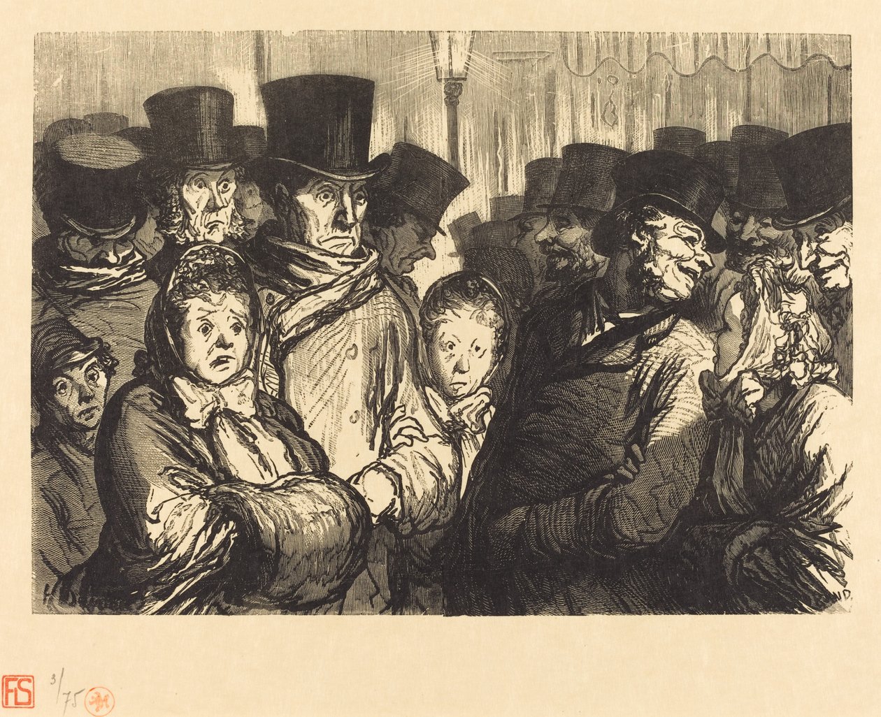 Boulevard du Temple éjfélkor alkotó: Charles Maurand after Honoré Daumier