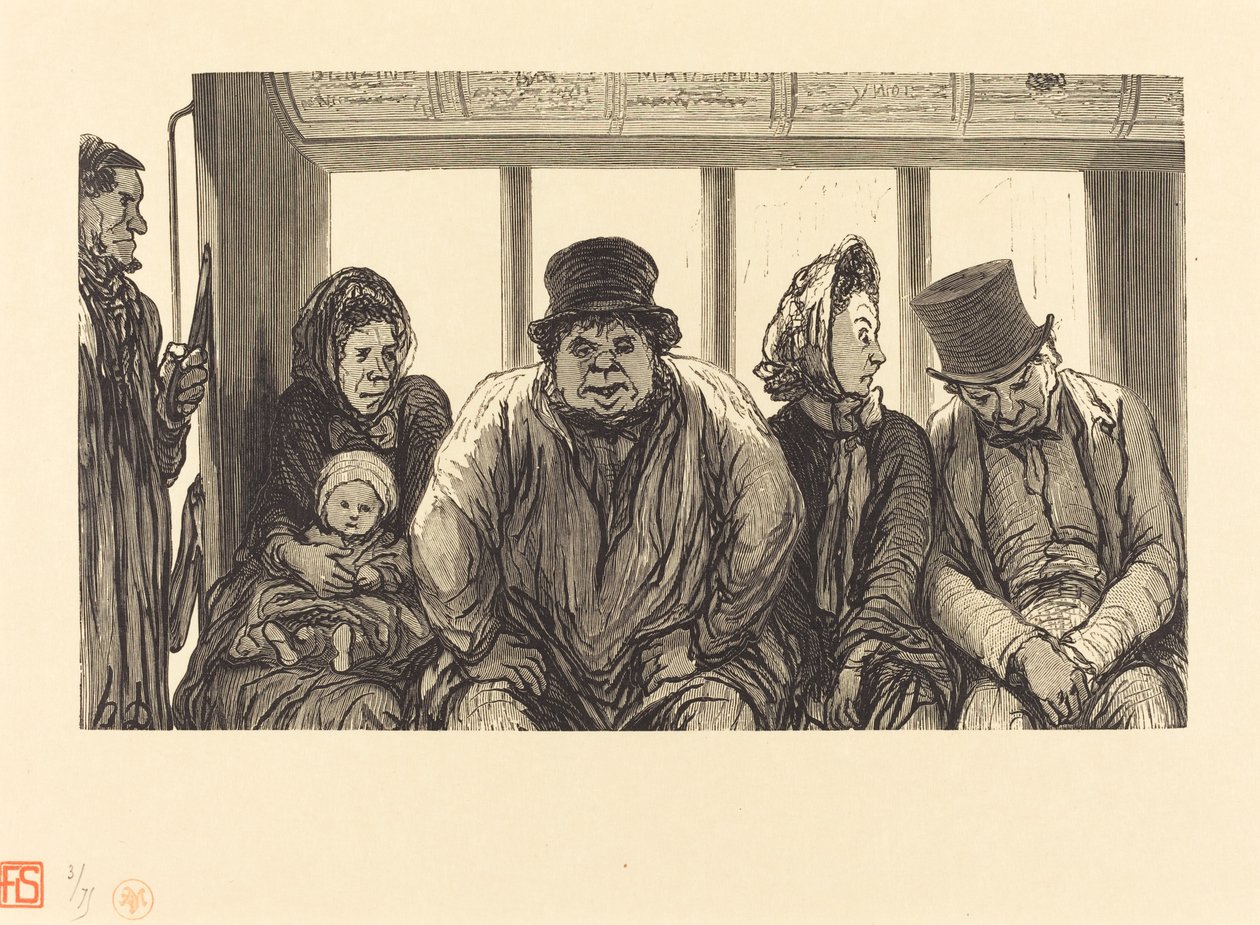 Egy omnibusz belseje alkotó: Charles Maurand after Honoré Daumier