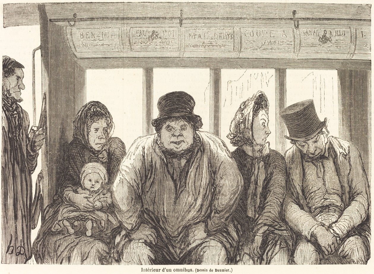 Egy omnibusz belseje [alsó fele] alkotó: Charles Maurand after Honoré Daumier