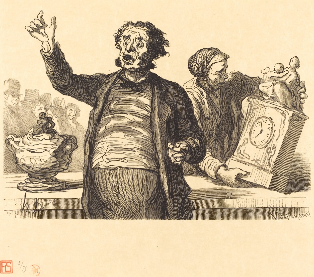 Az aukciósok szállodája: The Town Crier alkotó: Charles Maurand after Honoré Daumier