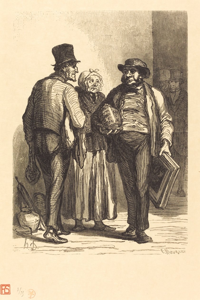 Az aukciósok szállodája: A kereskedők alkotó: Charles Maurand after Honoré Daumier