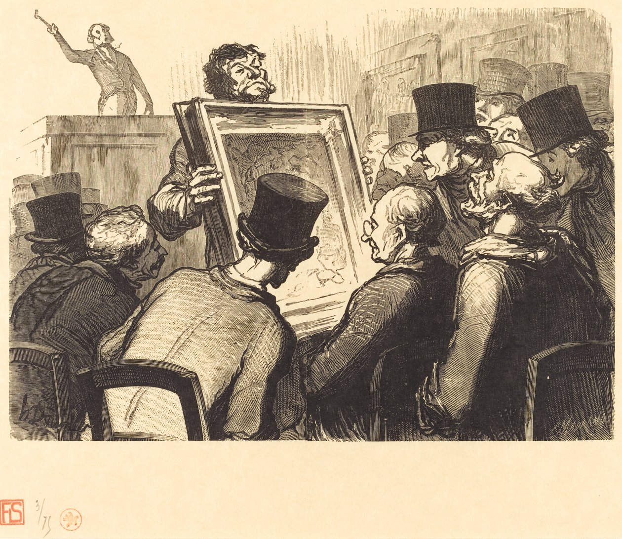 A festészet szerelmesei a Hotel Bouillonban alkotó: Charles Maurand after Honoré Daumier