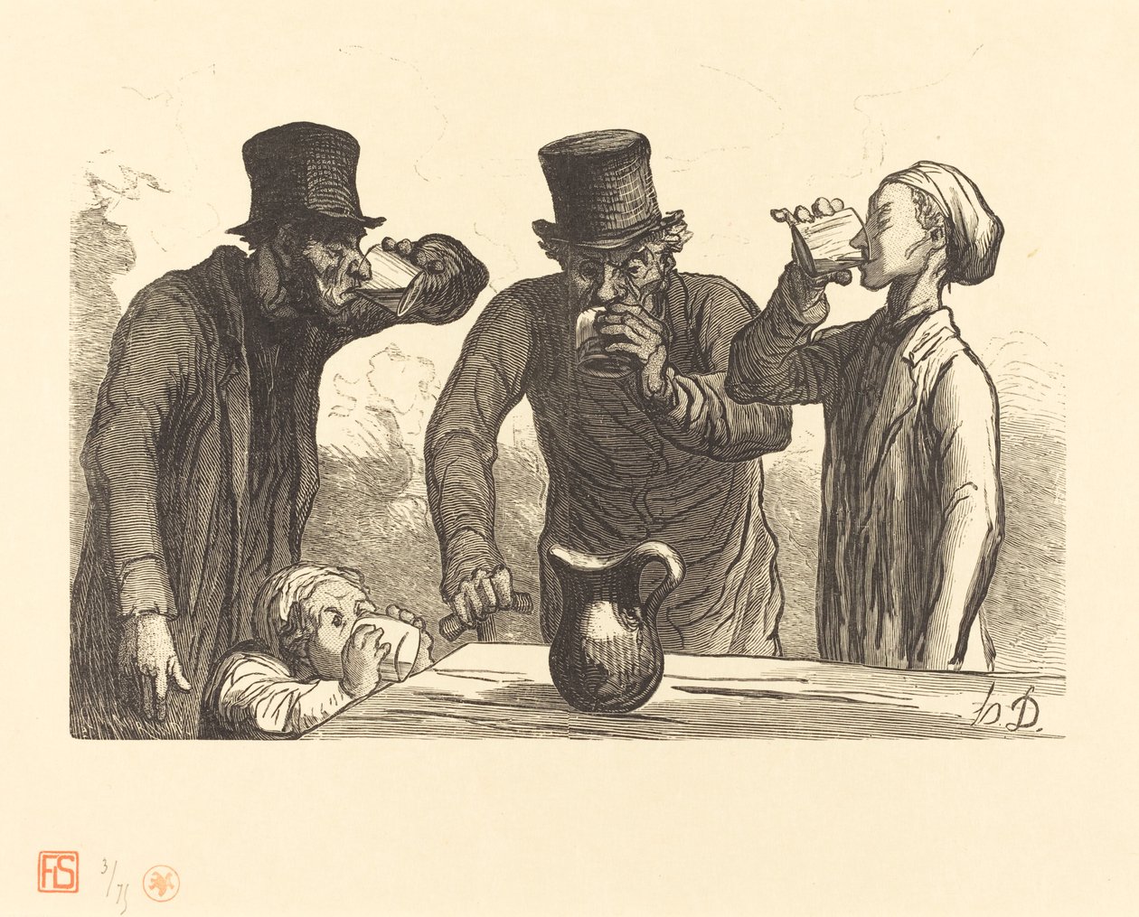 Az ivó élettana: a négy korszak alkotó: Charles Maurand after Honoré Daumier