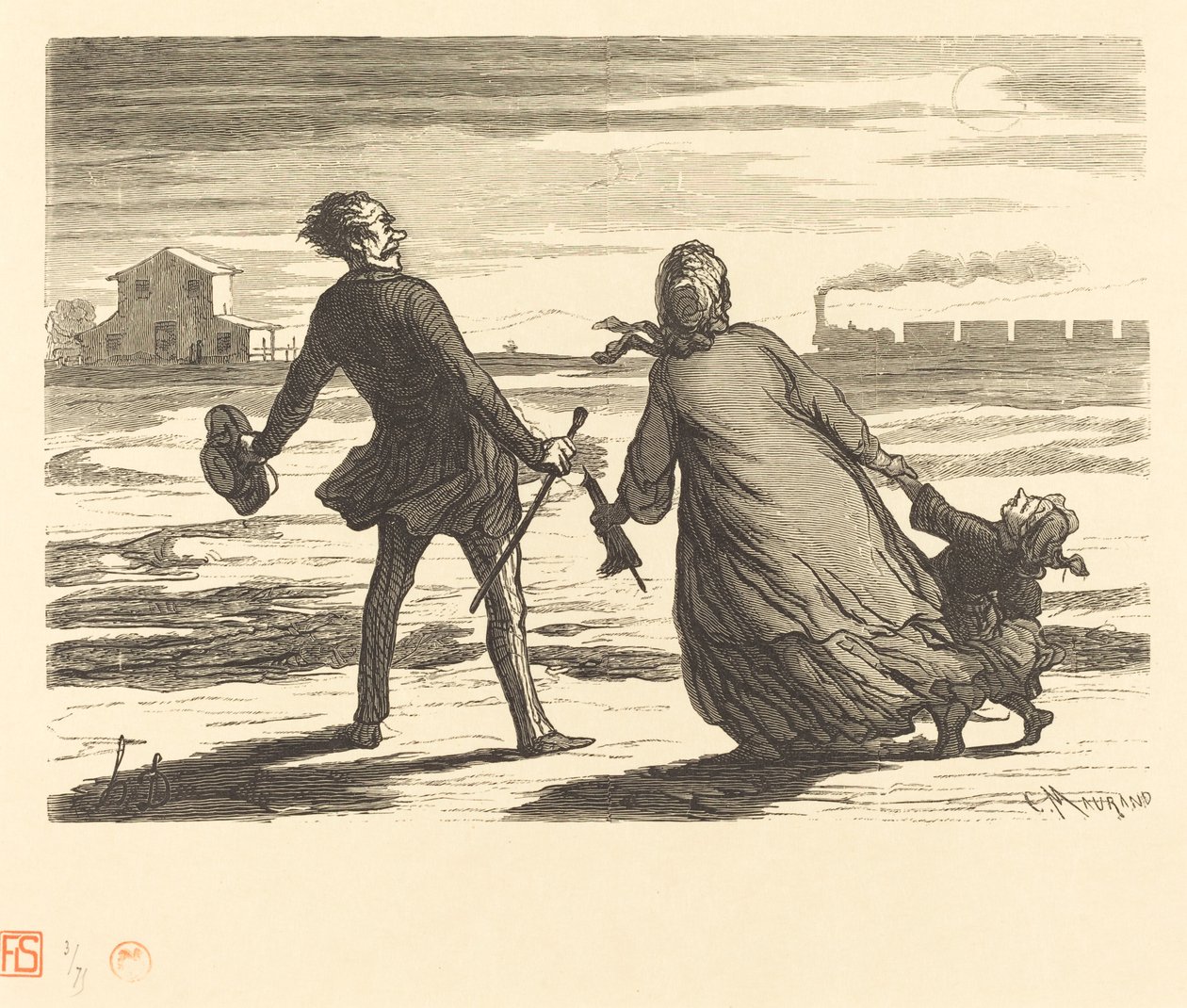 Túl késő! alkotó: Charles Maurand after Honoré Daumier