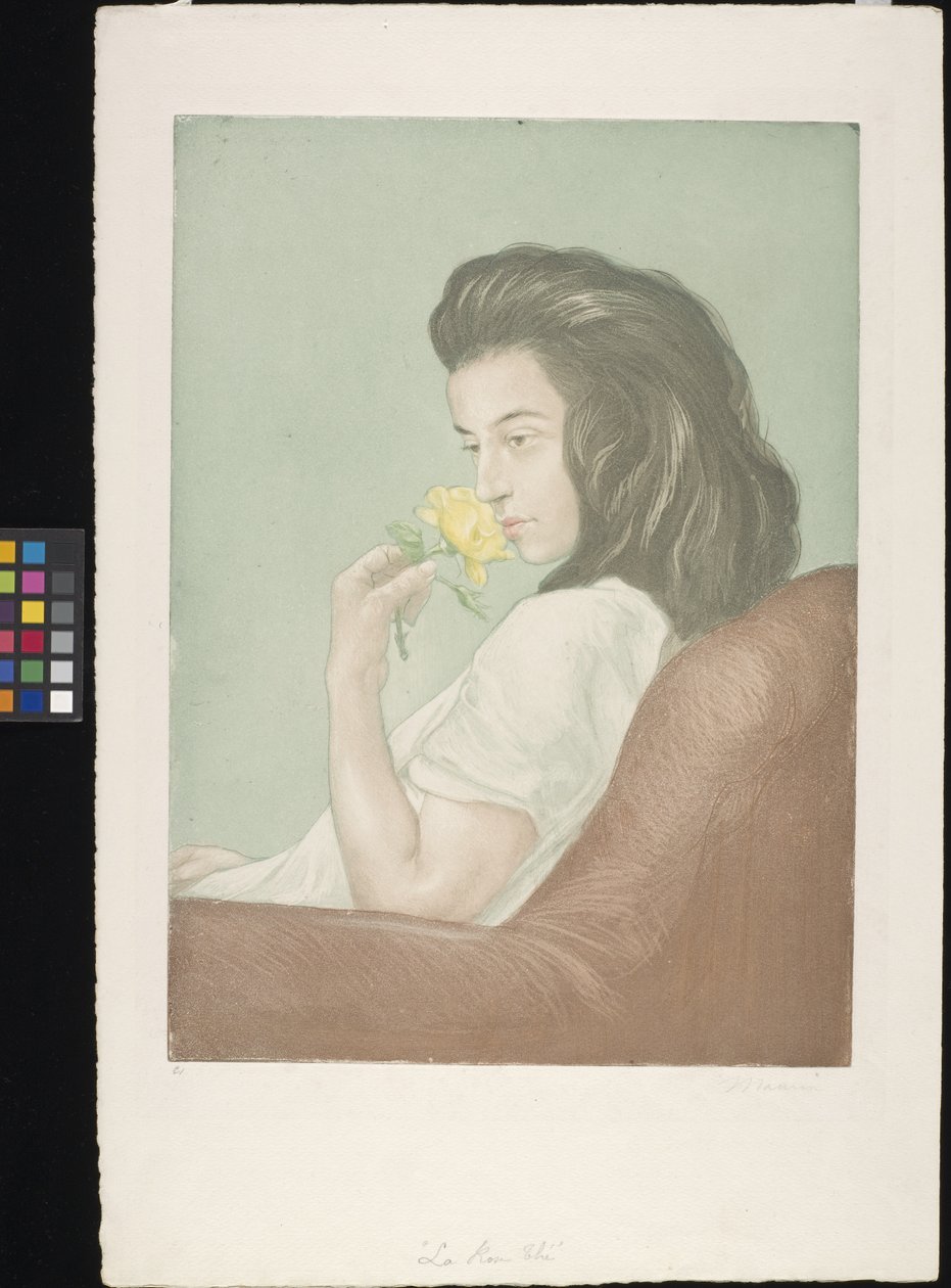 La Rose Thé (The Tea Rose) (rézkarc és akvatinta krémes papírra) alkotó: Charles Maurin
