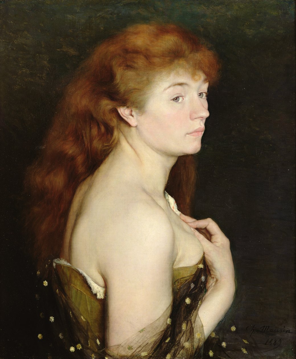 Egy fiatal, vörös hajú nő portréja, 1889 alkotó: Charles Maurin
