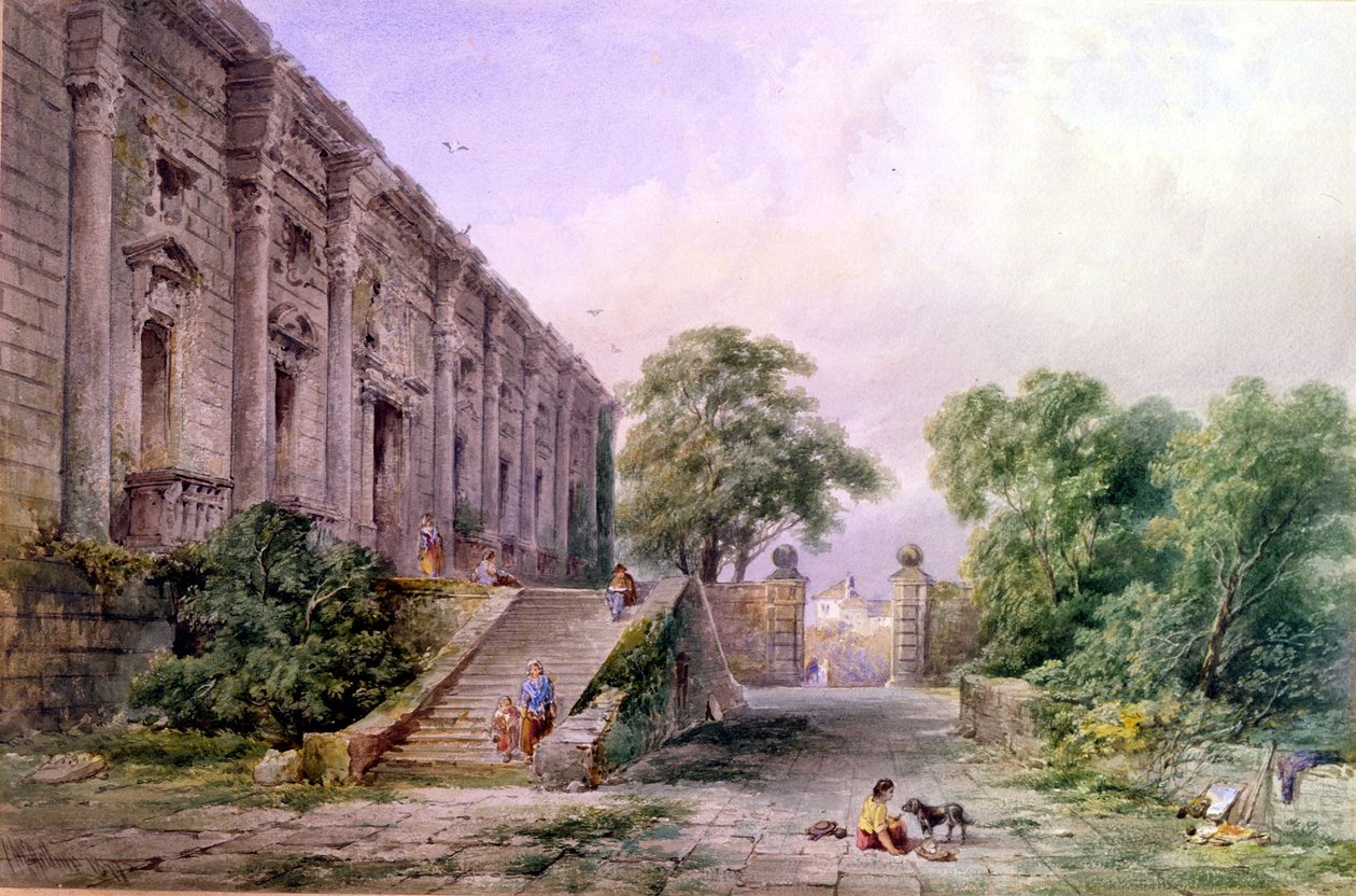 Kilátás a Nottingham-kastély keleti frontjára, 1879 (wc papíron) alkotó: Charles McArthur