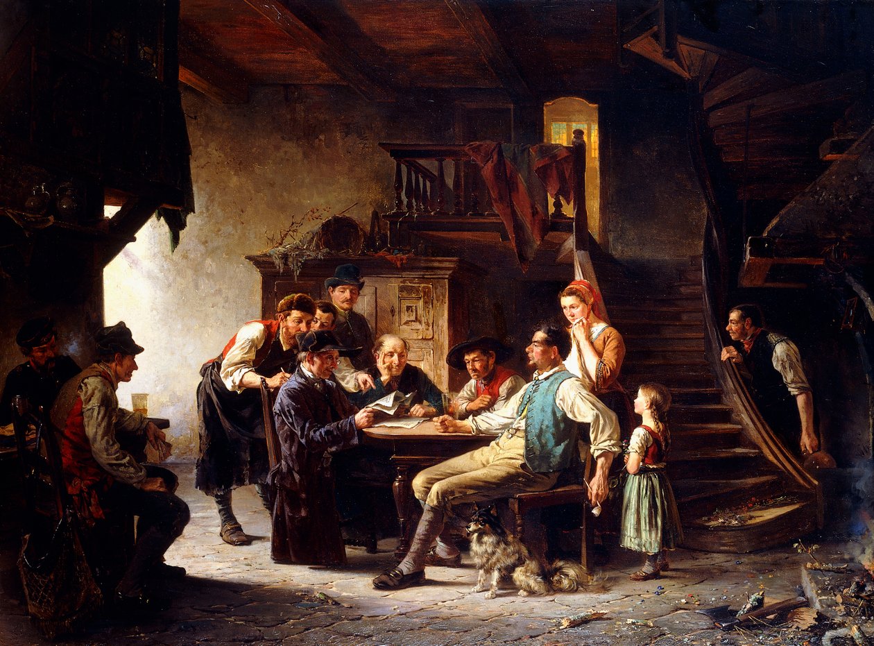 A Hírek olvasása, 1887 alkotó: Charles Meer Webb