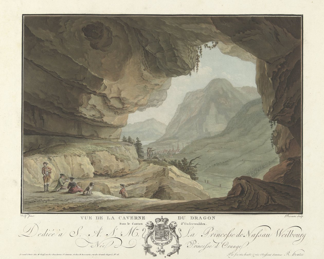 Kilátás a tájra a Sárkány-barlangból Vue de la Caverne du Dragon dans le Canton d
