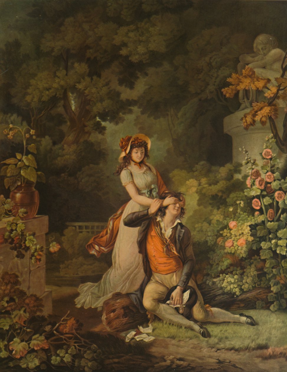 LAmant Surpris, A meglepett szerető, 1798, 1913 alkotó: Charles Melchior Descourtis