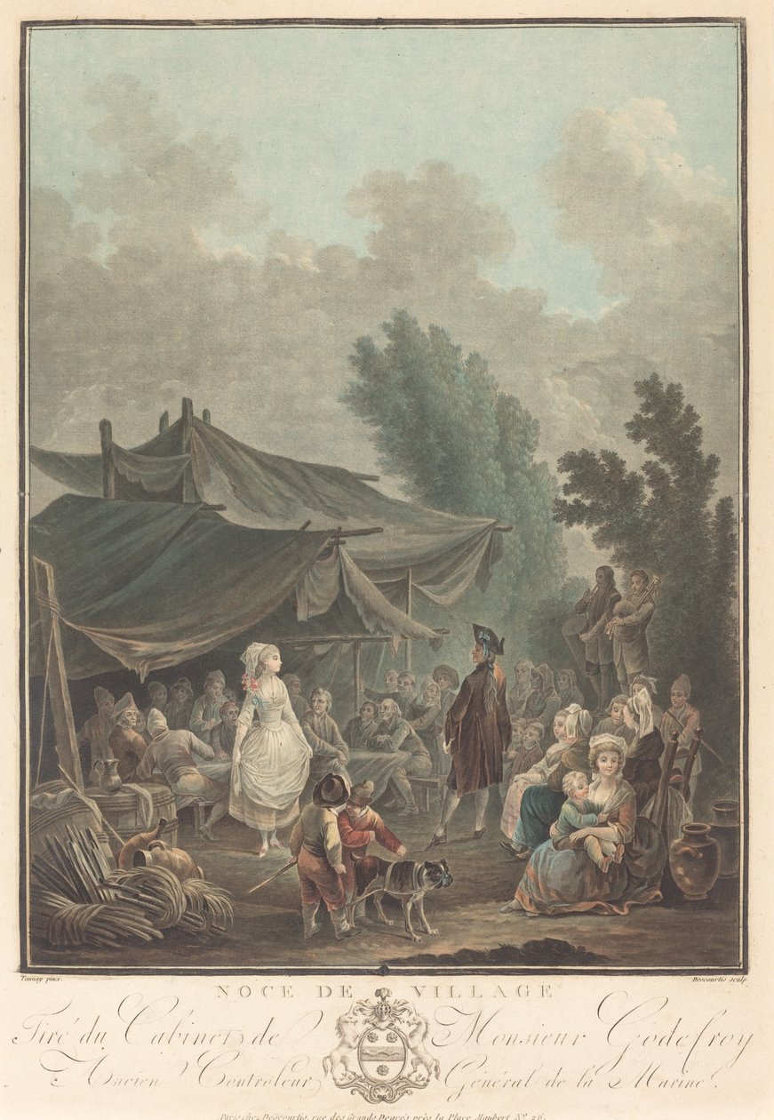 Noce de Village falusi esküvő, 1785. alkotó: Charles Melchior Descourtis