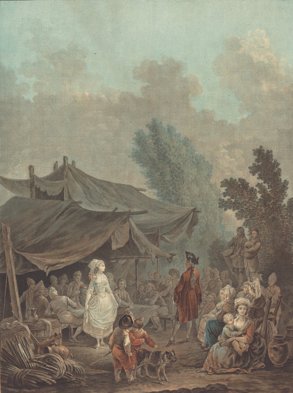 Noce de Village falusi esküvő, 1785. alkotó: Charles Melchior Descourtis