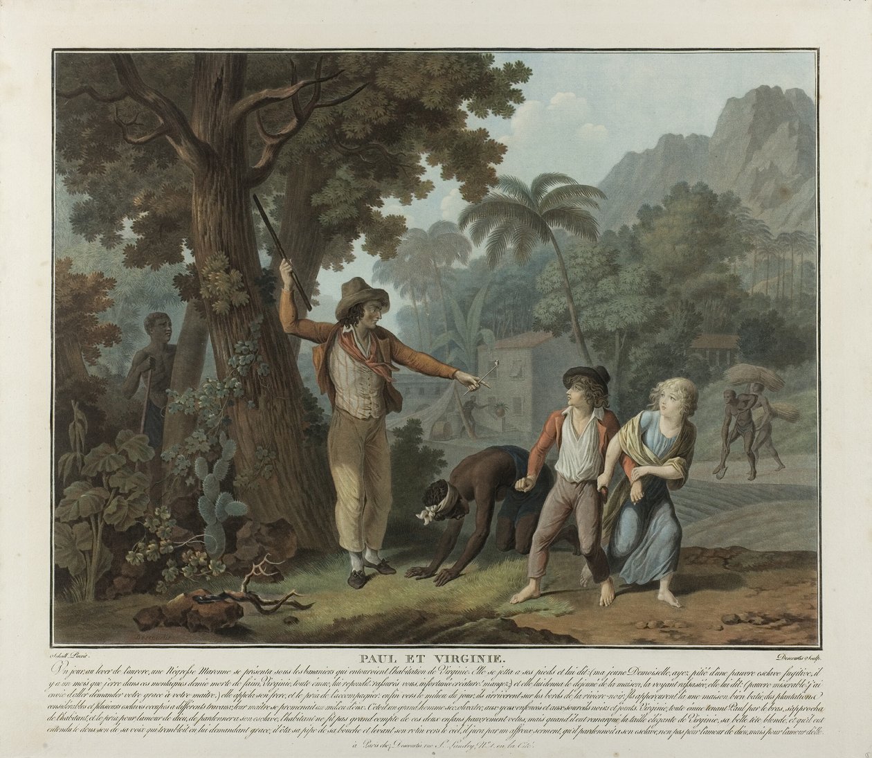 A szökevény rabszolga, 2. tábla a Paul et Virginie-ból alkotó: Charles Melchior Descourtis