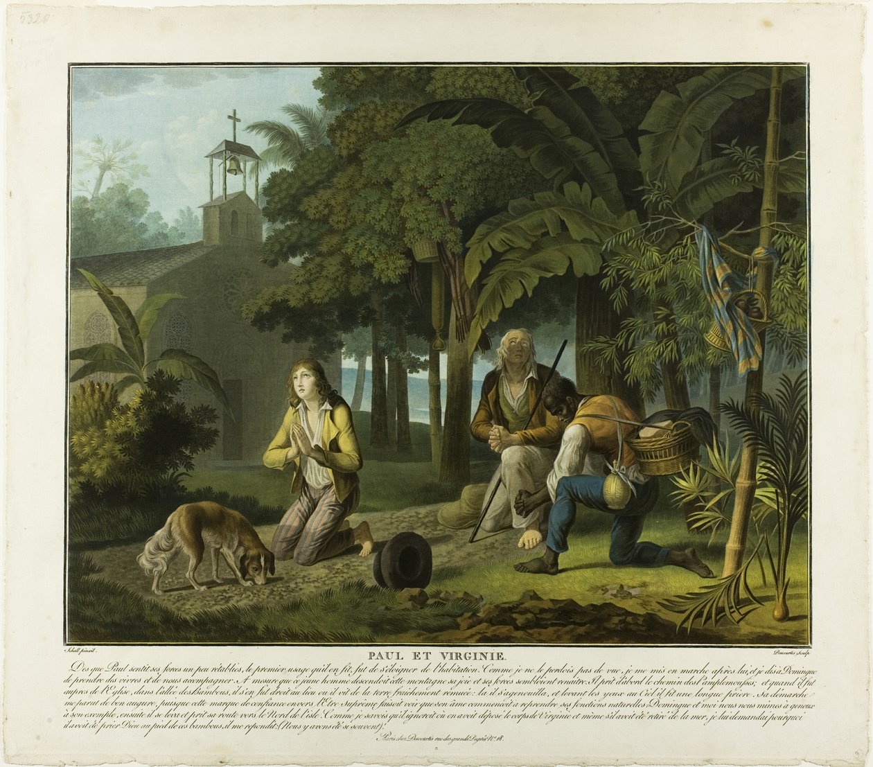 Az ima, 6. tábla a Paul et Virginie-ból alkotó: Charles Melchior Descourtis