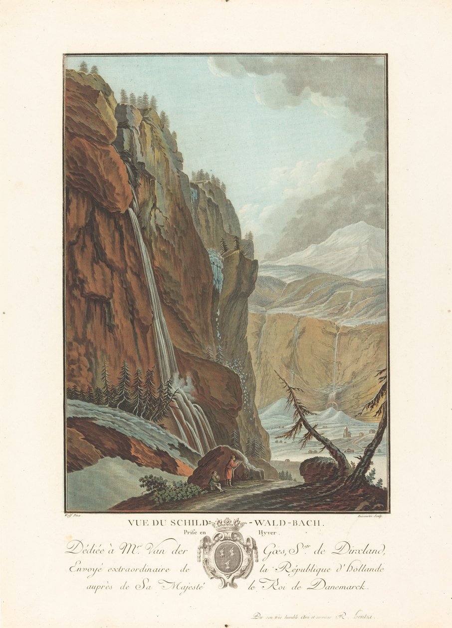 A Vue du Schild-Wald-Bach egy Hivert dicsér alkotó: Charles Melchior Descourtis after Caspar Wolf