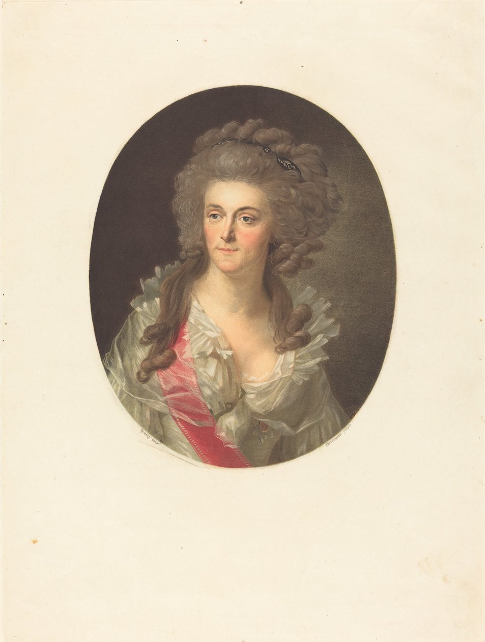 Frederica Sophia Wilhelmina porosz, Orange Nassau hercegnője alkotó: Charles Melchior Descourtis after Friedrich Tischbein