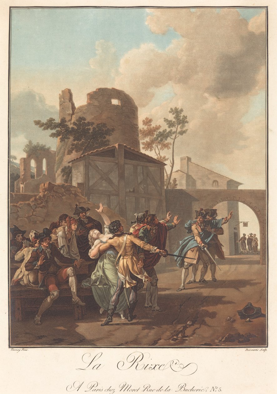 La Rixe (A verekedés) alkotó: Charles Melchior Descourtis after Nicolas Antoine Taunay