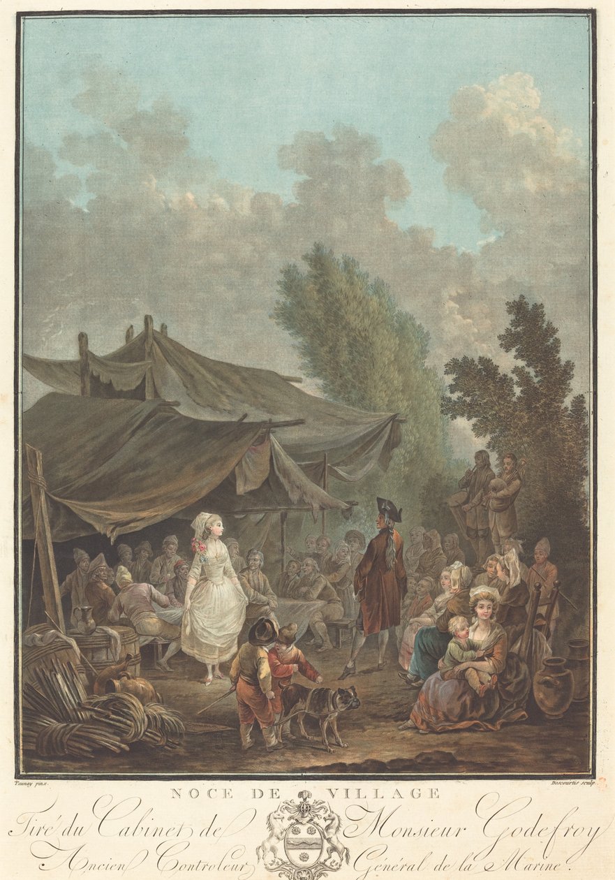 Noce de Village (falusi esküvő) alkotó: Charles Melchior Descourtis after Nicolas Antoine Taunay