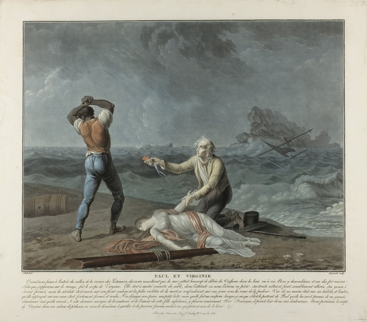 Paul és Virginie alkotó: Charles Melchior & Schall Jean (1752-1825) Descourtis