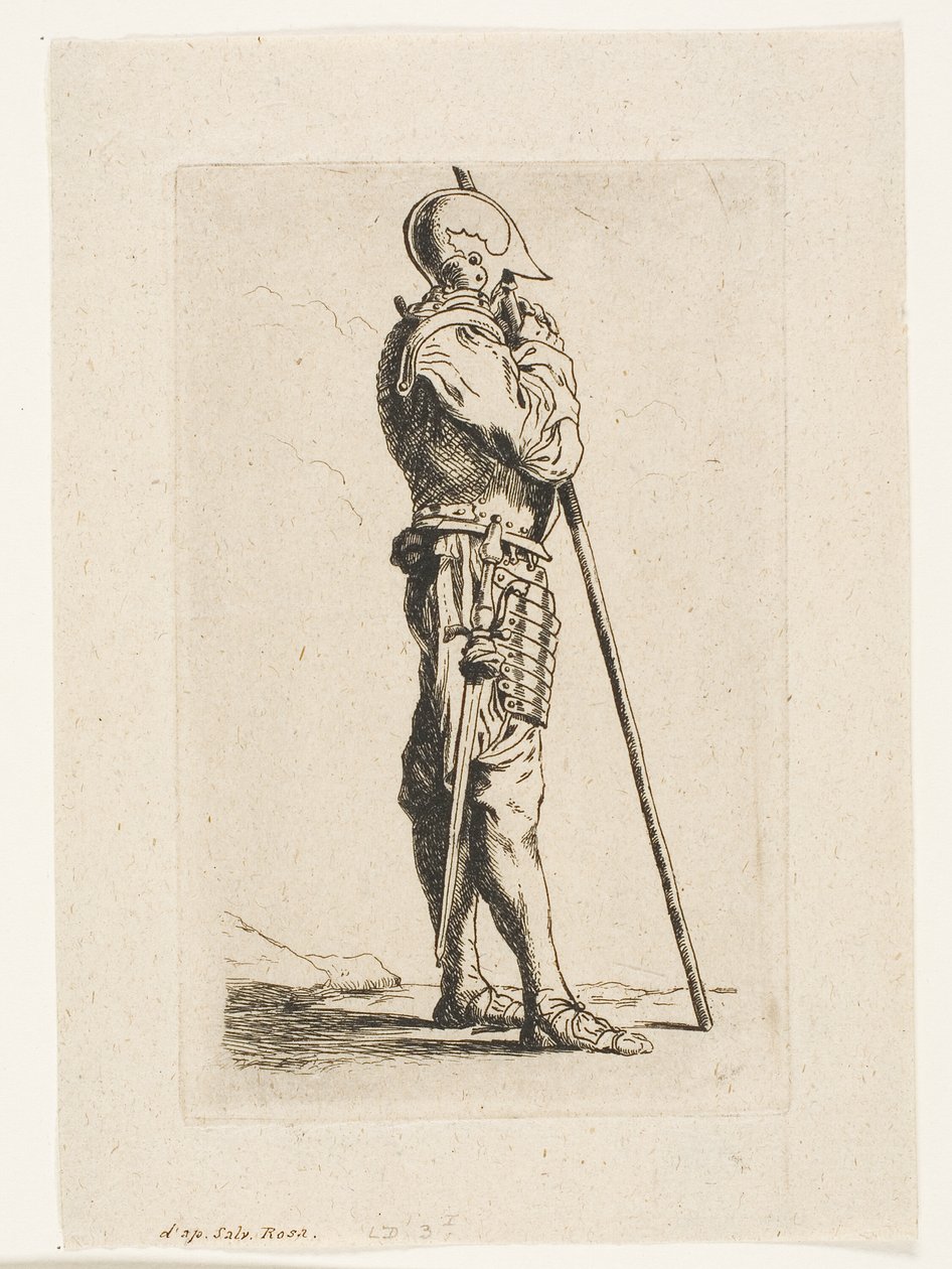 Egy katona áll, profilban alkotó: Charles Meryon