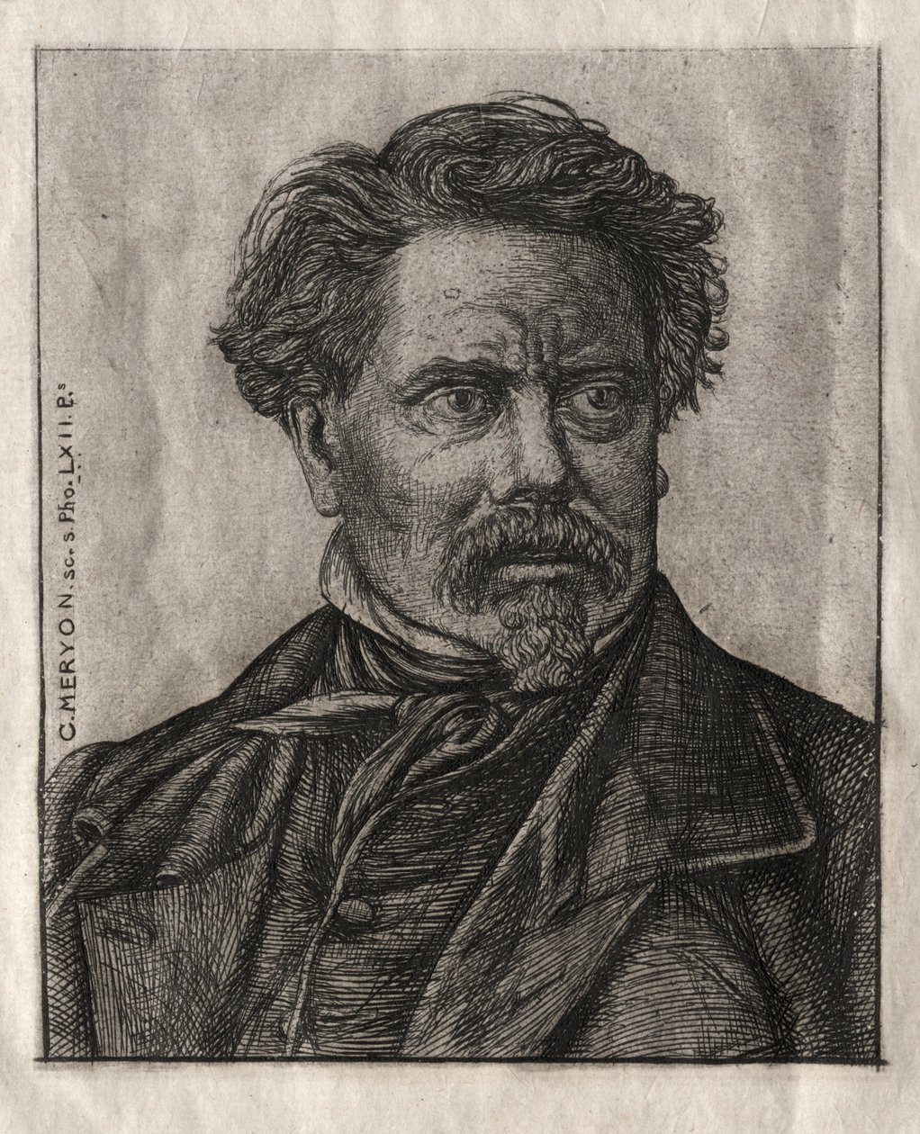 Benjamin Fillon, a levelek embere, 1862. alkotó: Charles Meryon