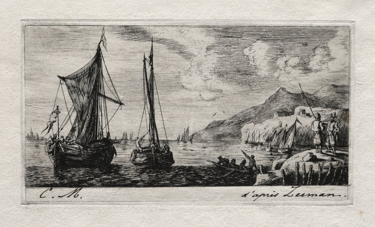 Calais – Öblítő csónakok, 1850. alkotó: Charles Meryon