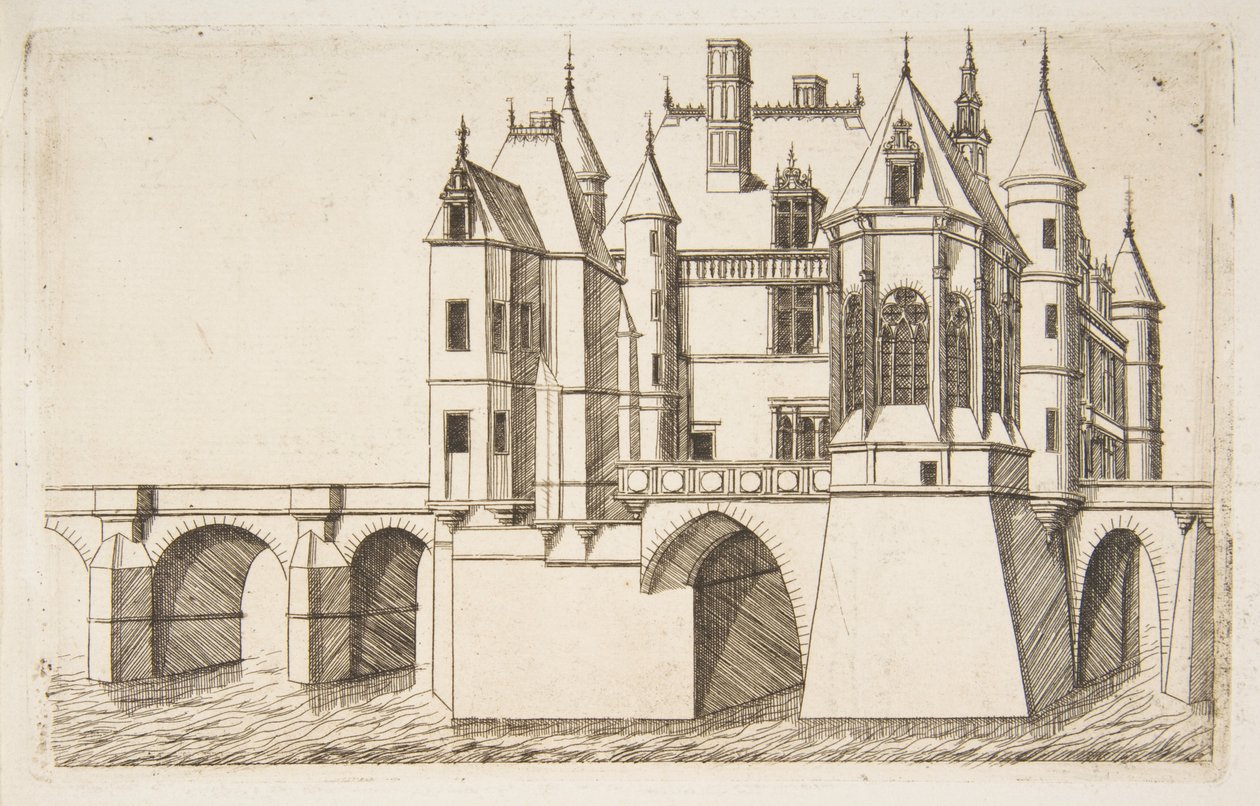 Chenonceau-kastély, 2. szám (Chenonceau-kastély, 2. szám) alkotó: Charles Meryon