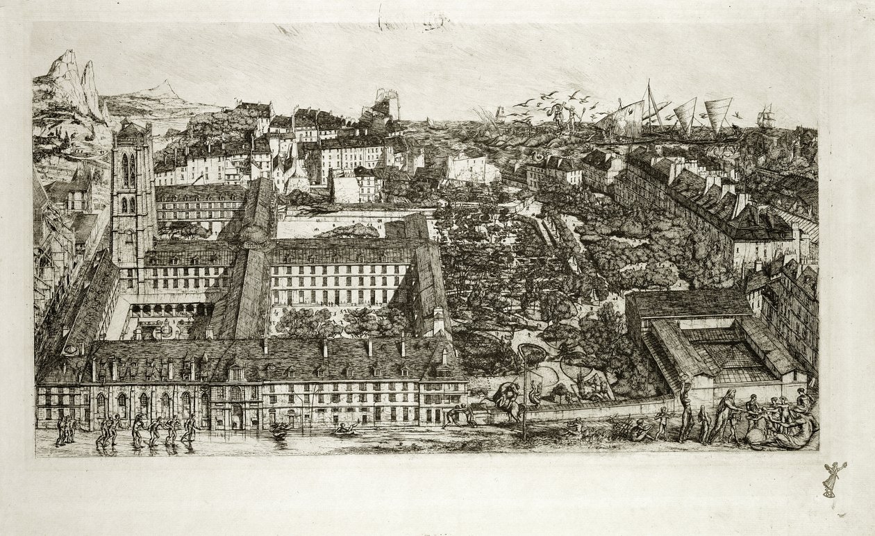IV. Henrik Főiskola és a Napóleon Lycee, 1864 alkotó: Charles Meryon