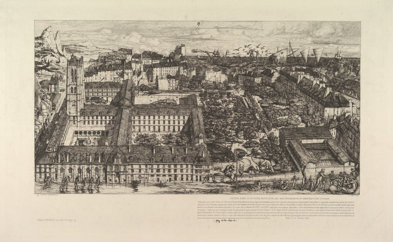 Kollégium Henri IV vagy Lycée Napoléon, 1863-64. alkotó: Charles Meryon