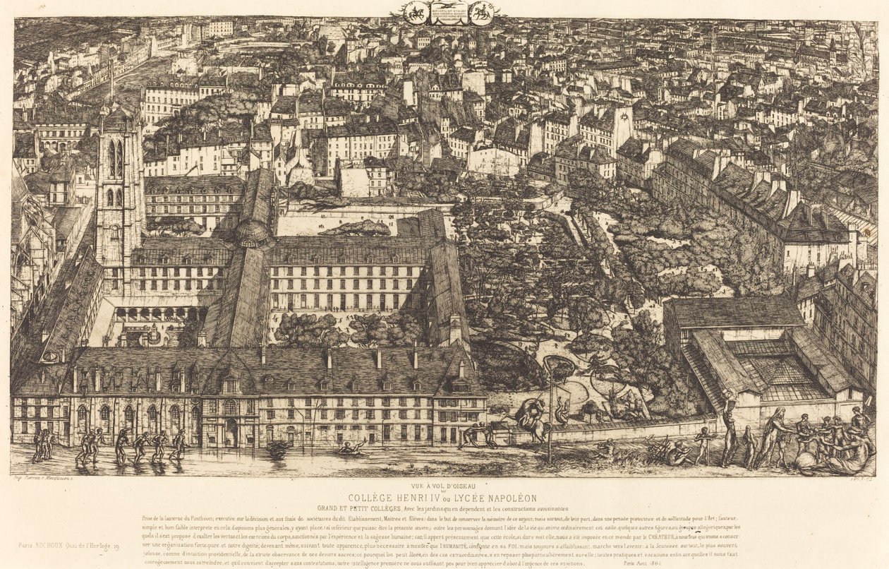 Collège Henri IV, Párizs, vagy Lycée Napoléon (Henry IV College vagy Napoleon School, Párizs) alkotó: Charles Meryon