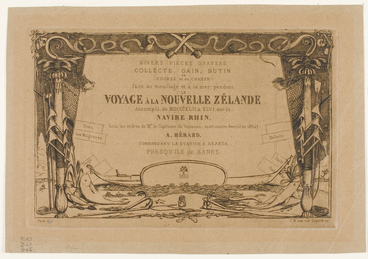 Egy új-zélandi utazás borítója (1842-46) alkotó: Charles Meryon
