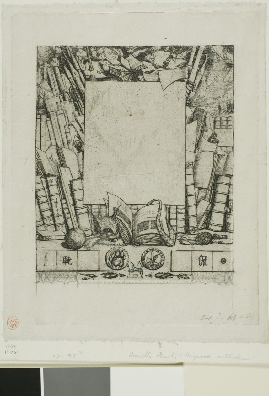 Tervezés Armand Guéraud portréjának keretéhez alkotó: Charles Meryon