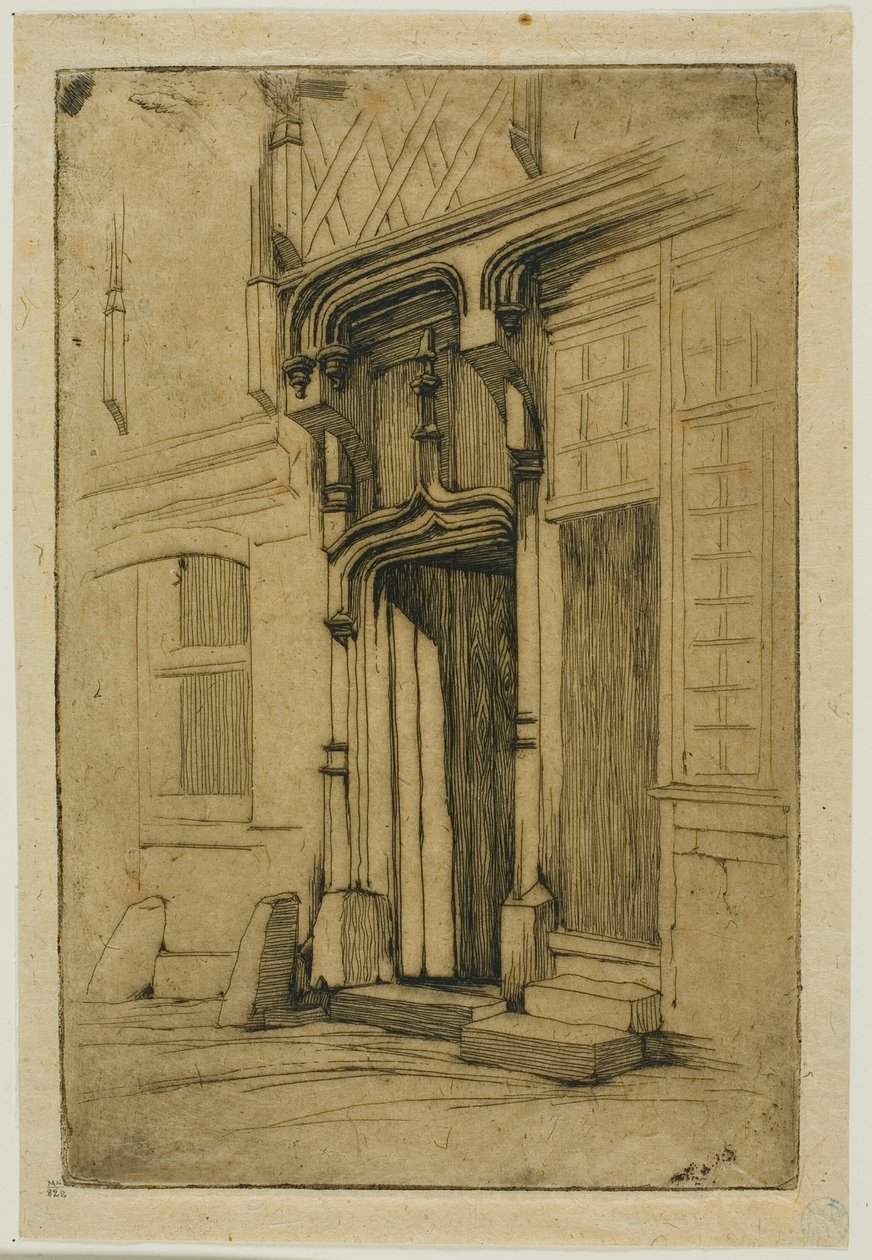 Egy ősi kolostor ajtaja a rue Mirabeau-ban, Bourges alkotó: Charles Meryon