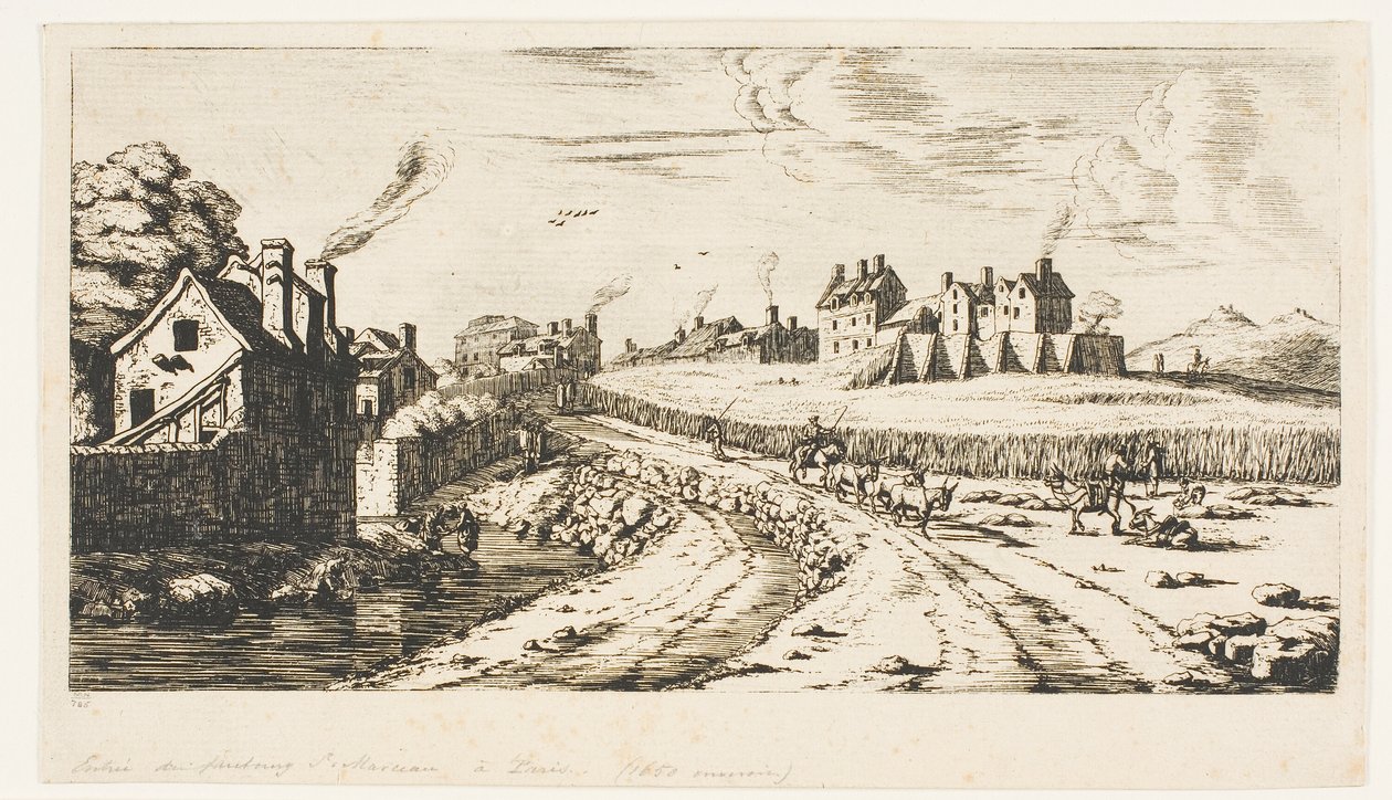 Bejárat Saint-Marceau külvárosába, Párizsba alkotó: Charles Meryon