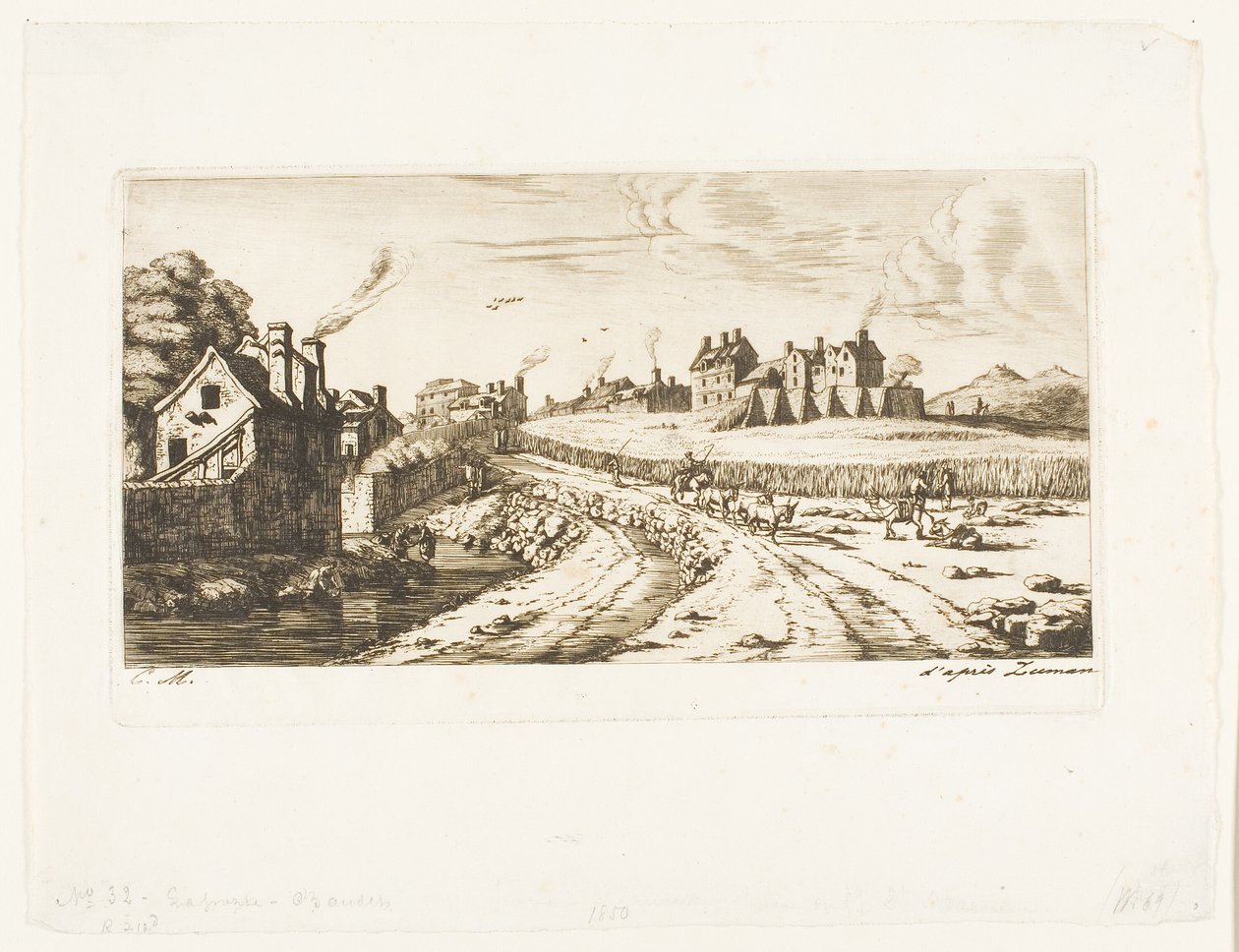 Bejárat Saint-Marceau külvárosába, Párizsba alkotó: Charles Meryon