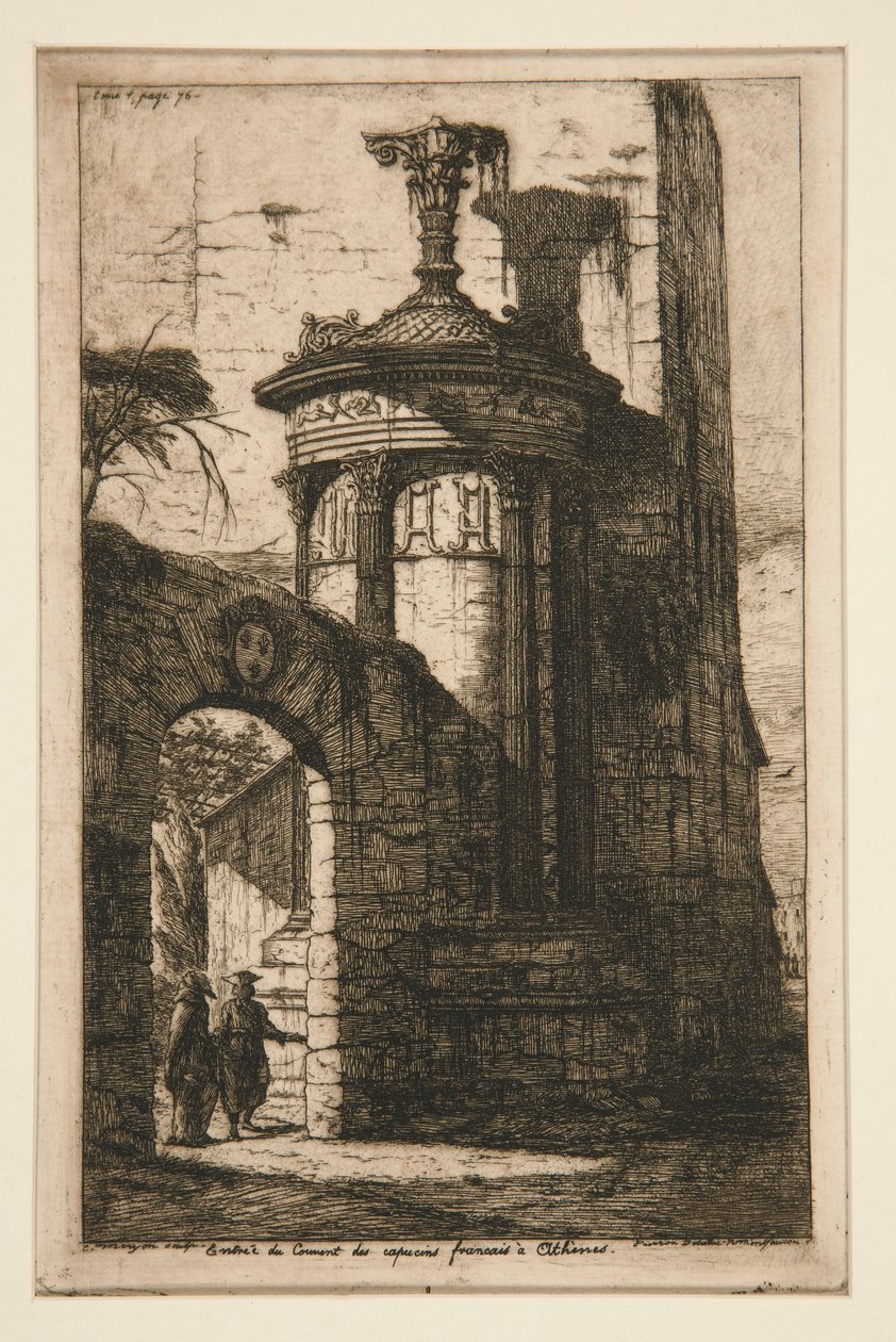 Entr?e du couvent des capucins fran?ais ? Athén (az athéni francia kapucinus kolostor bejárata) alkotó: Charles Meryon