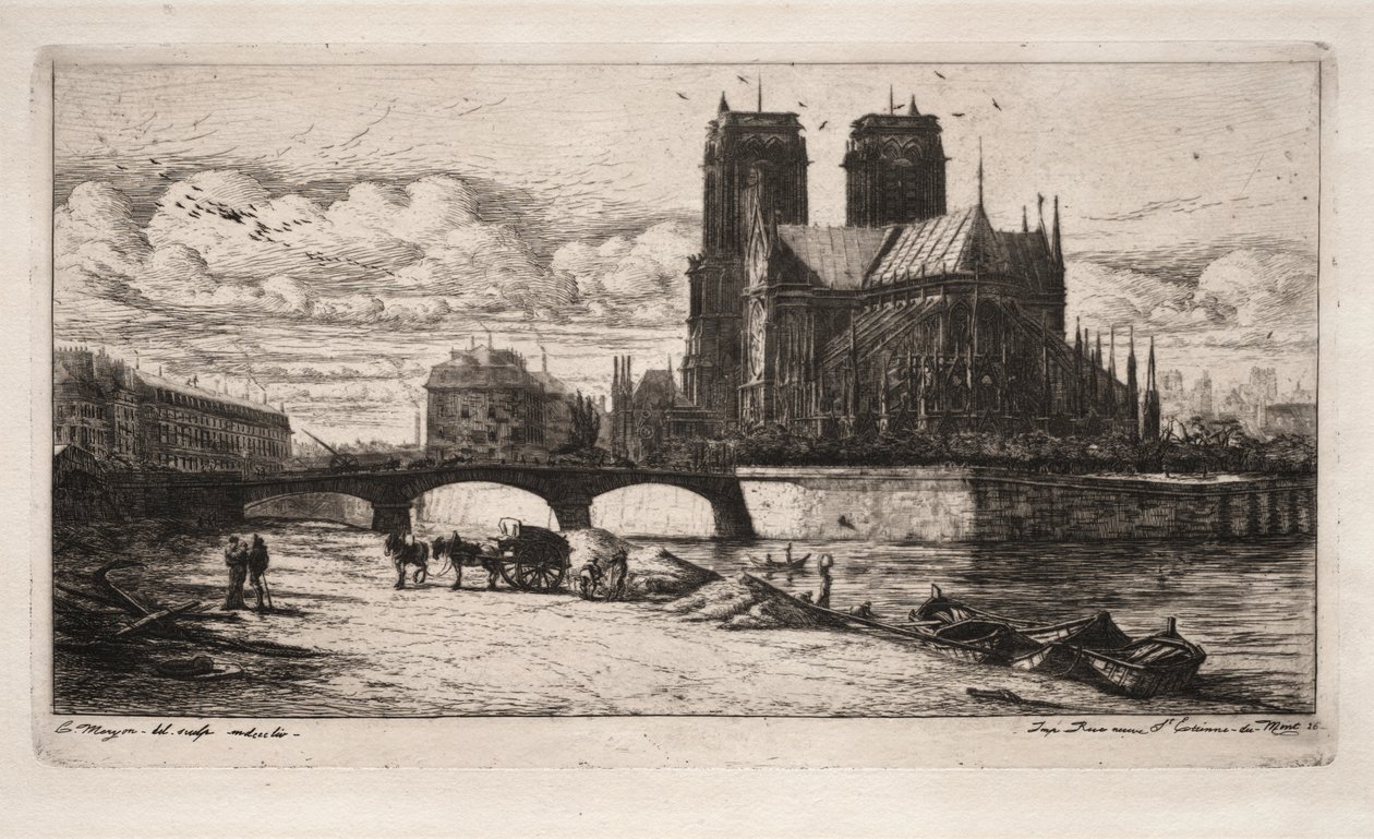 Párizsi rézkarcok: A Notre Dame-székesegyház apszisa alkotó: Charles Meryon