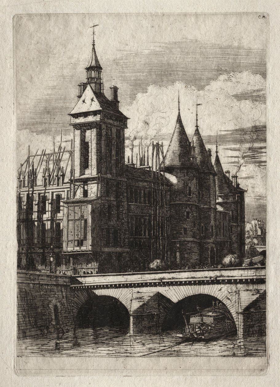 Párizsi rézkarcok: Az óratorony, 1852. alkotó: Charles Meryon