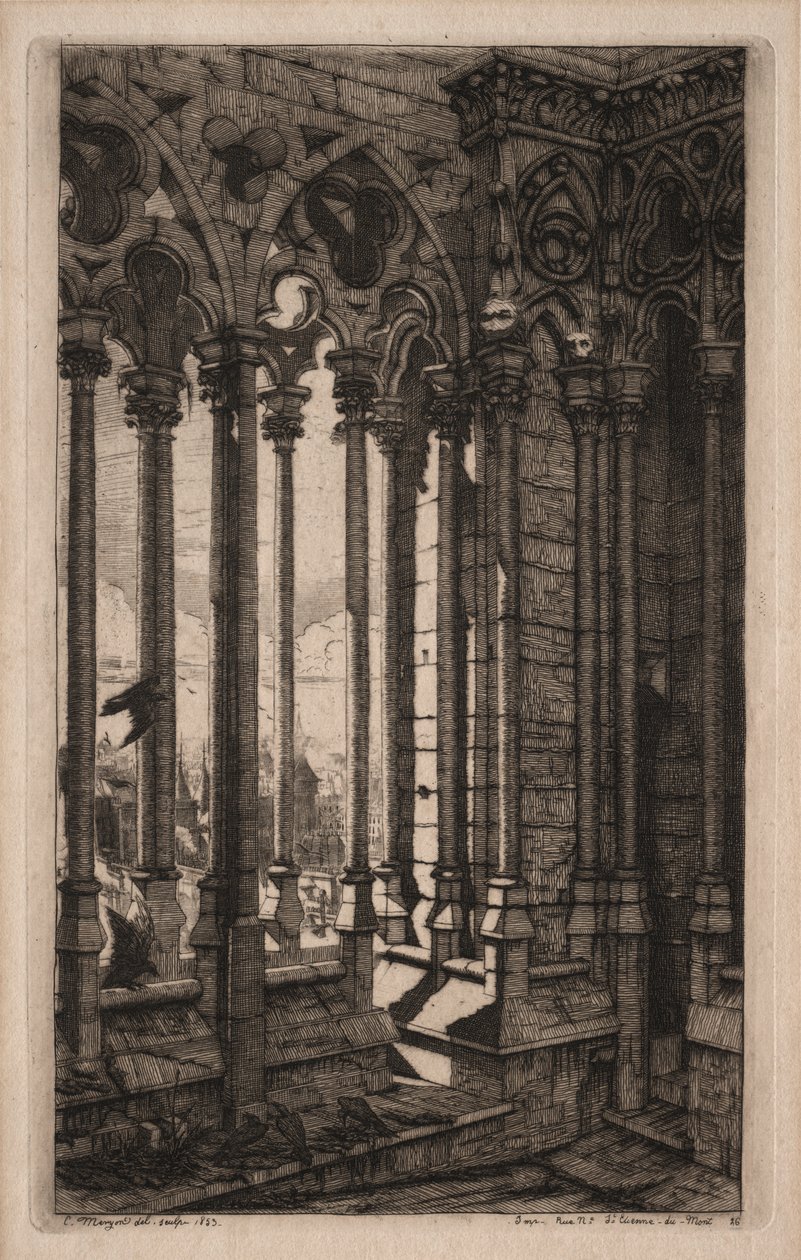 Párizsi rézkarcok: A Notre Dame galériája alkotó: Charles Meryon