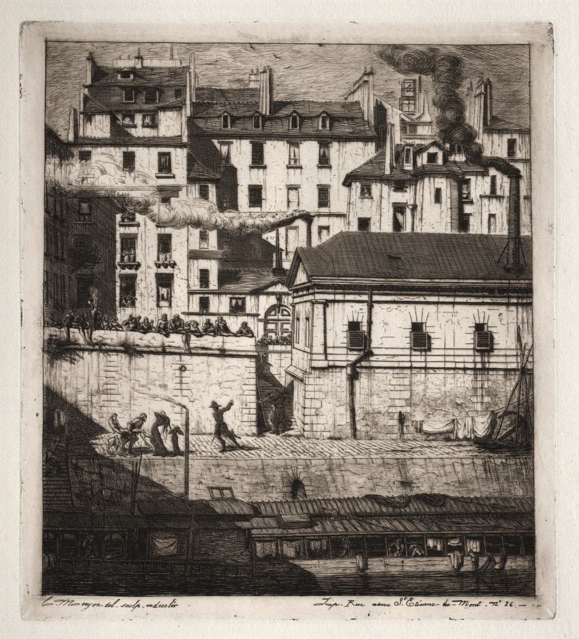 Párizsi rézkarcok: A halottasház, 1854. alkotó: Charles Meryon
