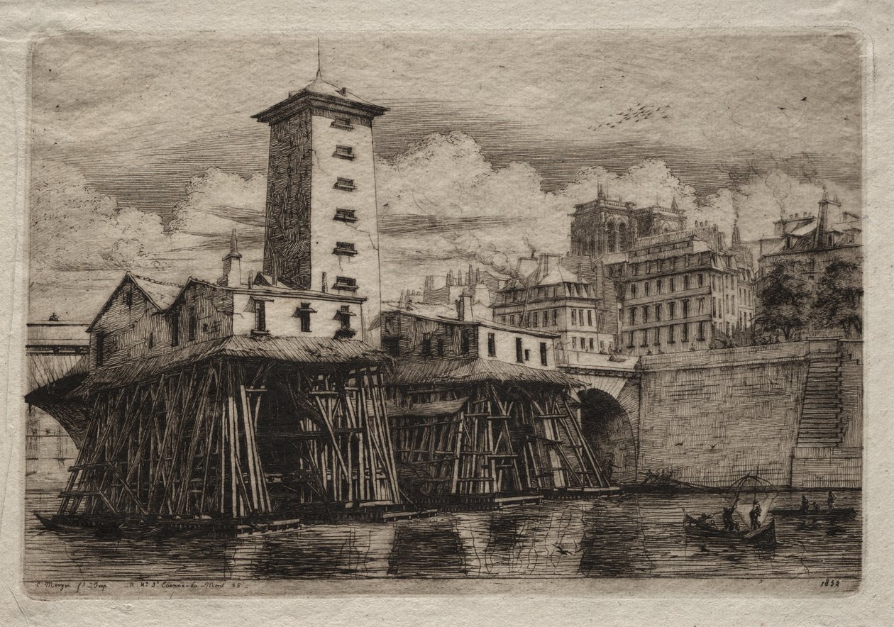 Párizs rézkarcai: A Notre Dame szivattyú alkotó: Charles Meryon