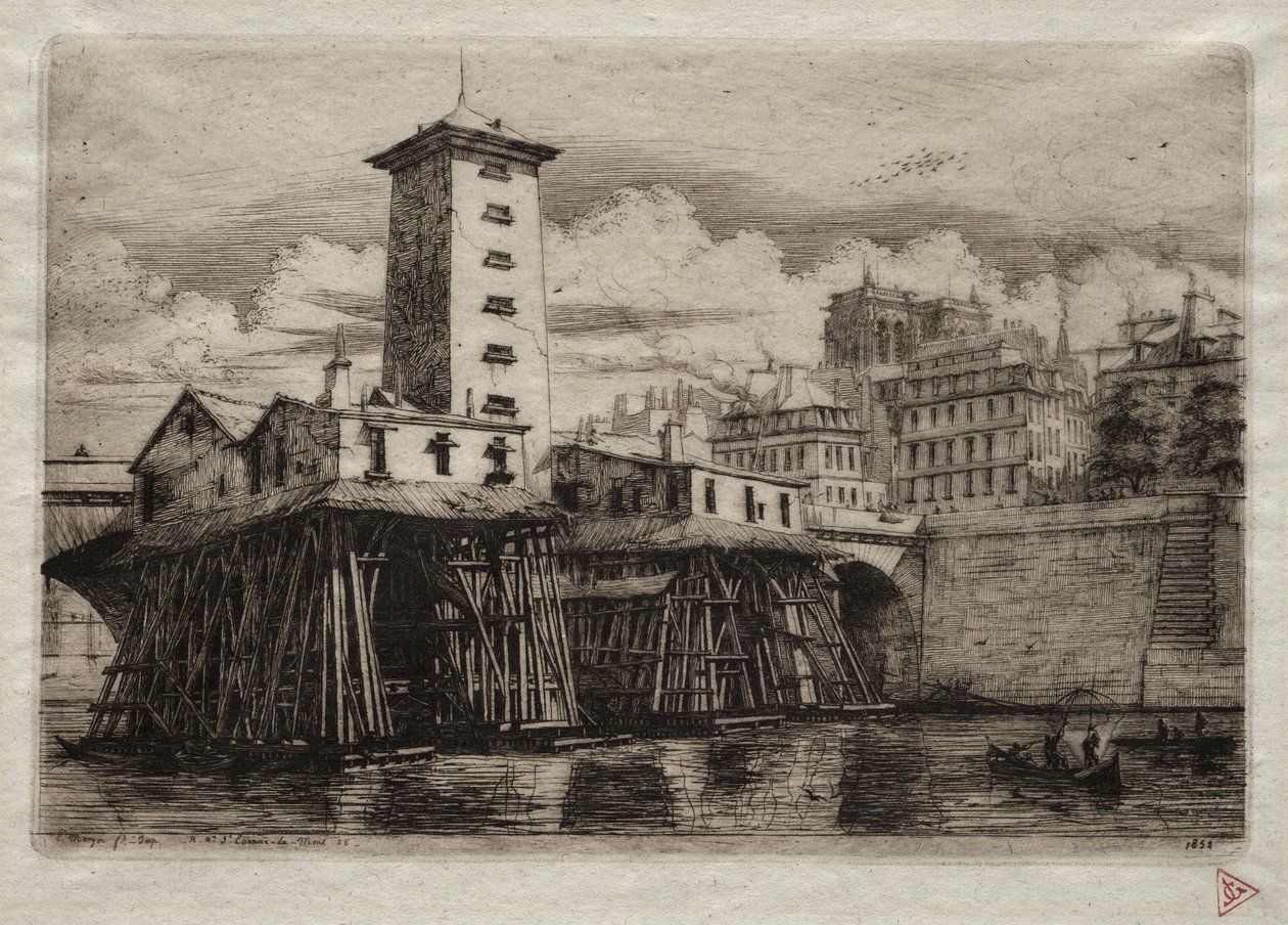 Párizs rézkarcai: A Notre Dame szivattyú alkotó: Charles Meryon