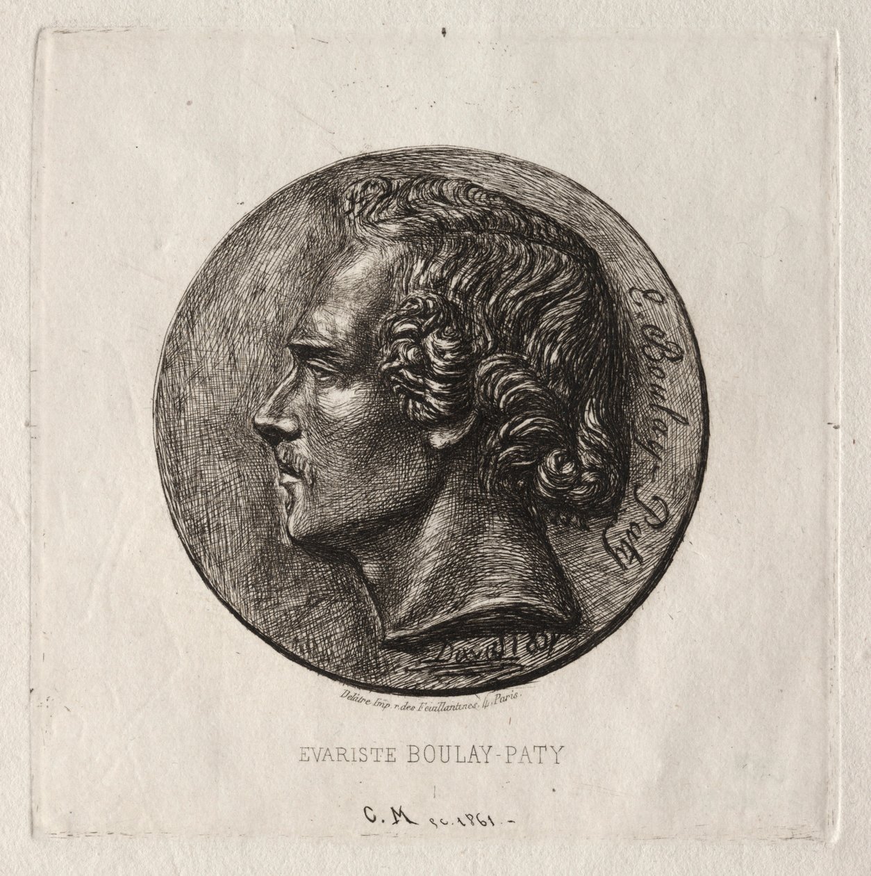 Evariste Boulay-Paty, költő, 1861. alkotó: Charles Meryon