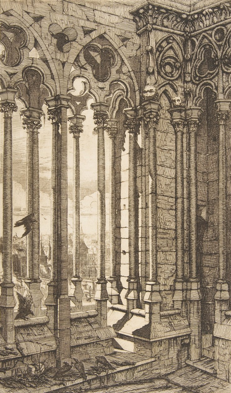 Galéria, Nôtre-Dame katedrális, Párizs, 1853. alkotó: Charles Meryon